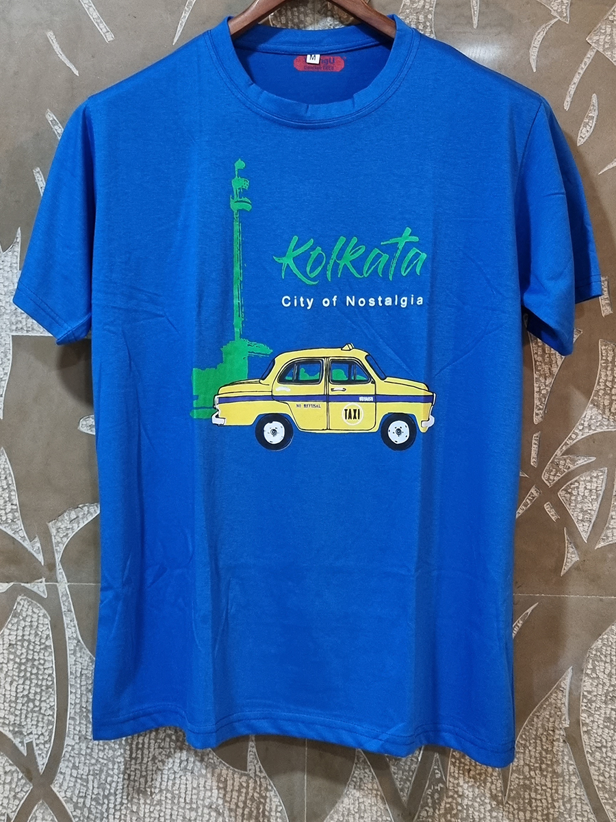 Kolkata City of Nostalgia  Royal Blue Graphic T-shirt